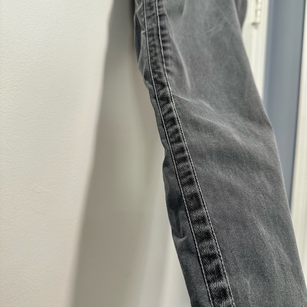 Gap Women Girlfriend Chinos Washed Black Gray Cotton Pants Striped Side Size 2 - Picture 4 of 13